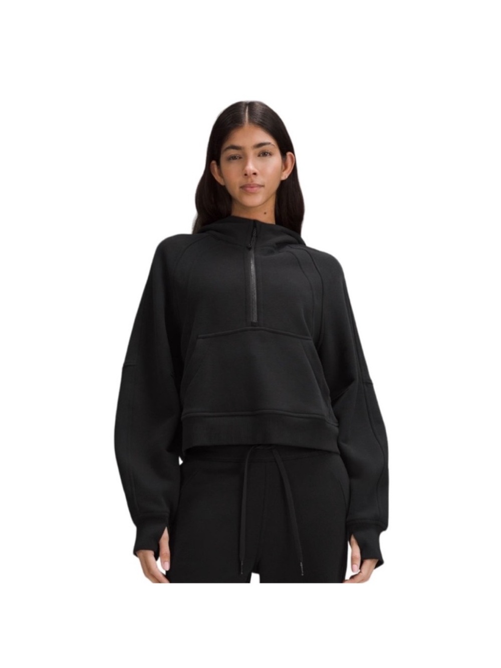 Lululemon Scuba Oversized Half Zip Hoodie
Black cotton terry Sz XL/XXL